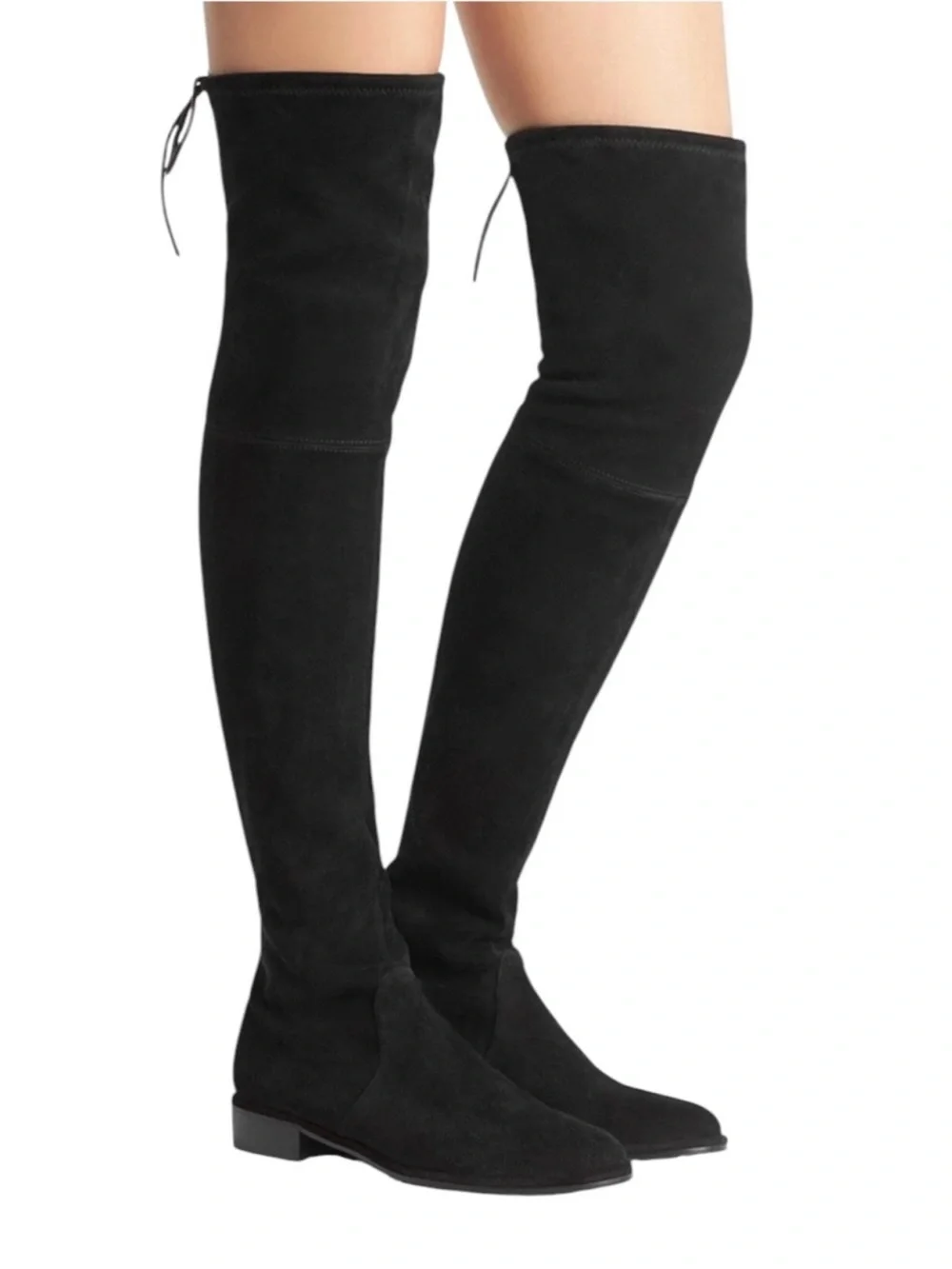 Stuart Weitzman Lowland Black Suede Over The Knee Thigh High Boots 9.5